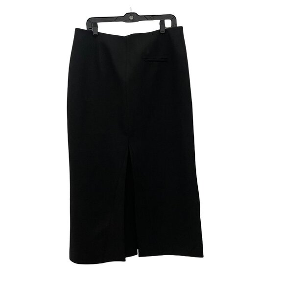 Zara Black Midi Slit Tube Skirt L - Picture 9 of 11